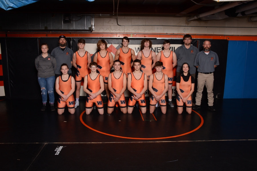 wrestling team wearing singlets